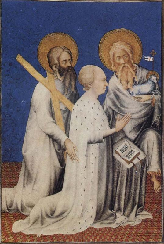 Andre Beauneveu The Duc de Berry between his Patron Saints Andrew and John the Baptist